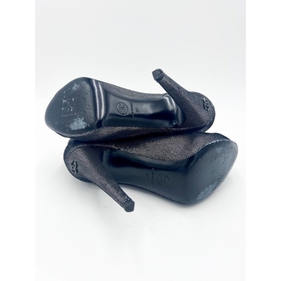 Chanel 2012 Interlocking CC Logo Boots Silver Metallic Size 37 - Picture 4 of 8